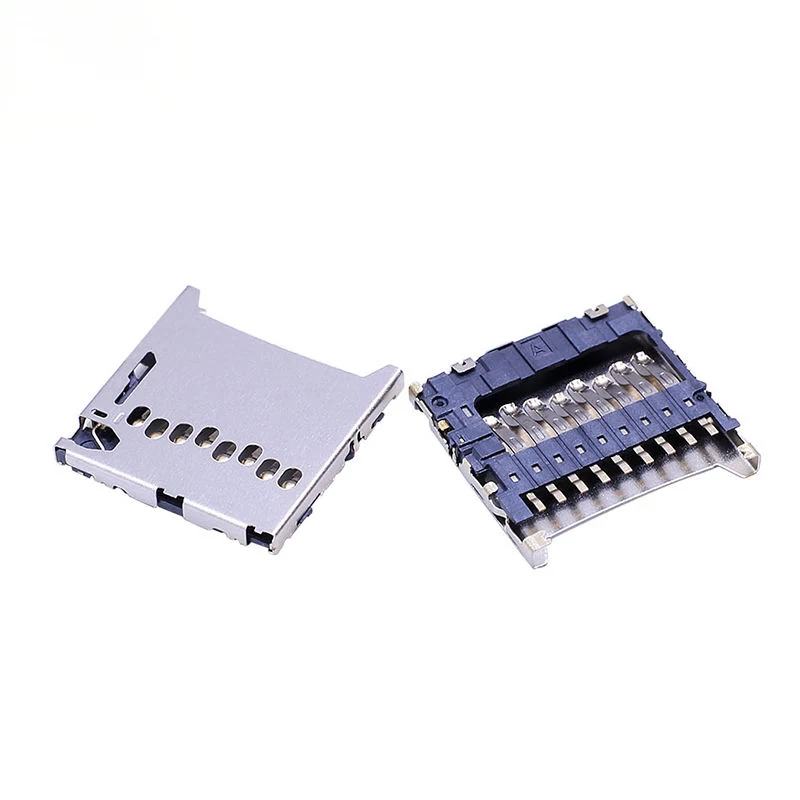 موصل بطاقة Micro SD / TF · عدد نقاط التلامس: 8 إشارة أطراف + 1 CD كشف طرف · SMT تركيب سطحي