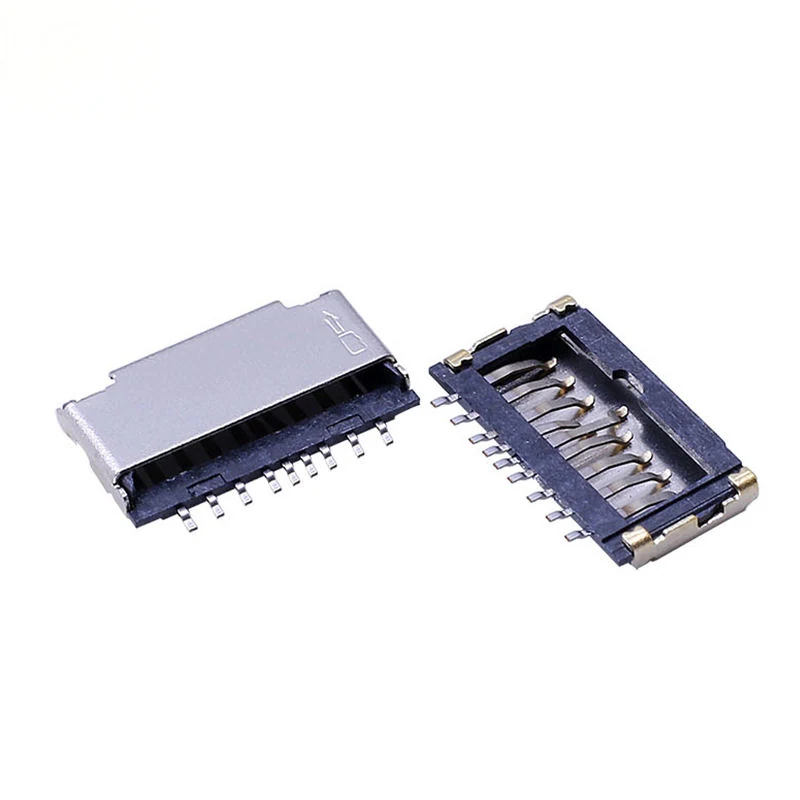 موصل بطاقة Micro SD / TF · عدد نقاط التلامس: 9P (المعيار Micro SD الواجهة) · SMT تركيب سطحي